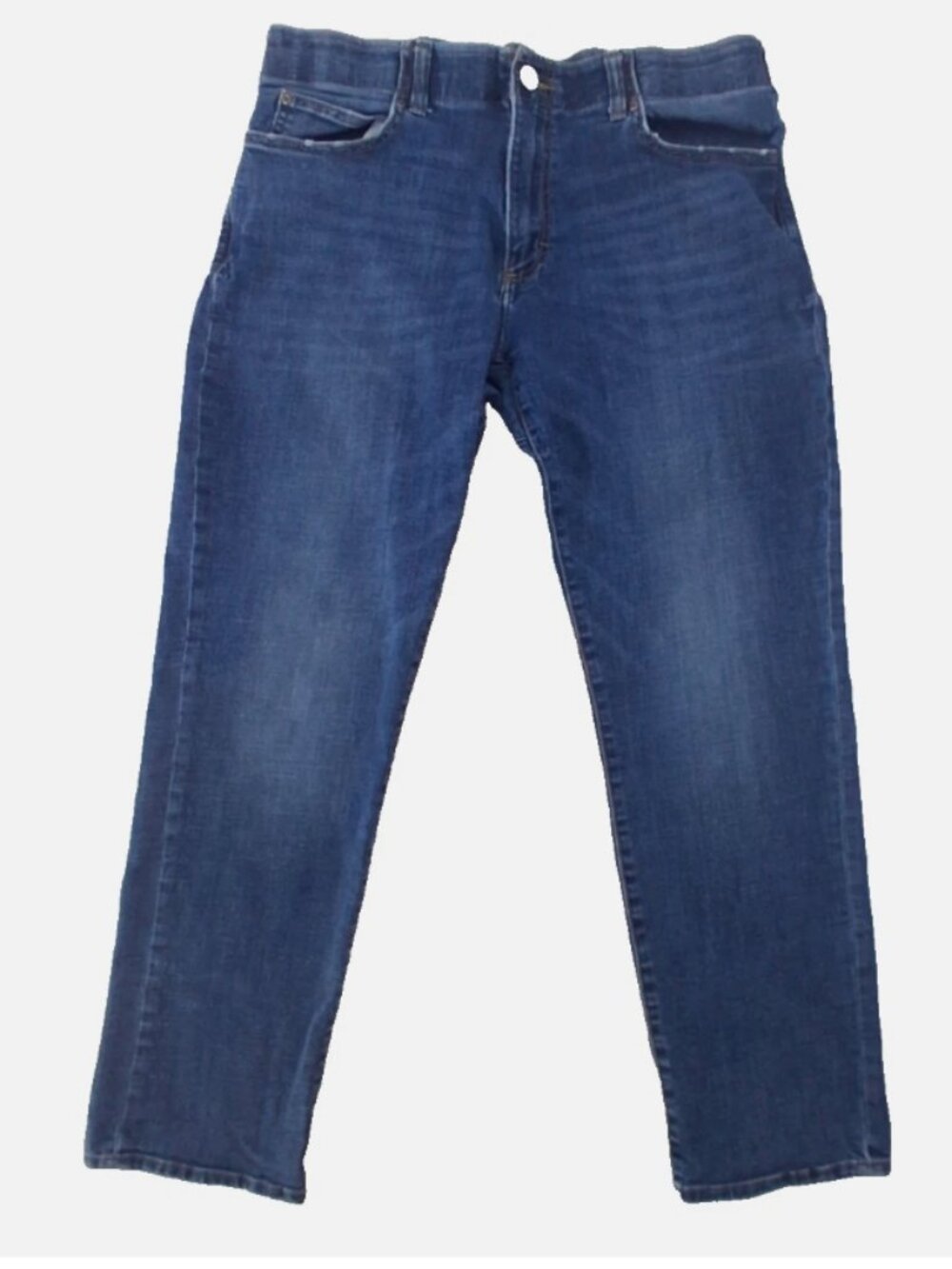 Lee Extreme Motion MVP Jeans Mens 38x30 Blue Straight Fit Tapered Leg Distressed